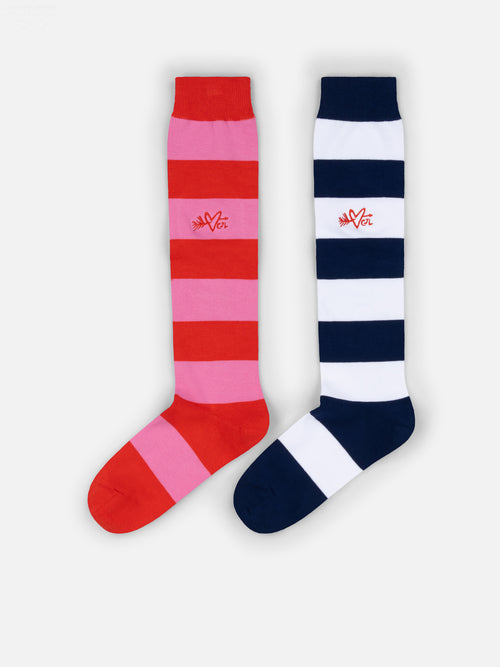 LOVERBOY SOCK - MULTIPACK in NAVY WHITE CORAL PINK | Charles Jeffrey Loverboy
