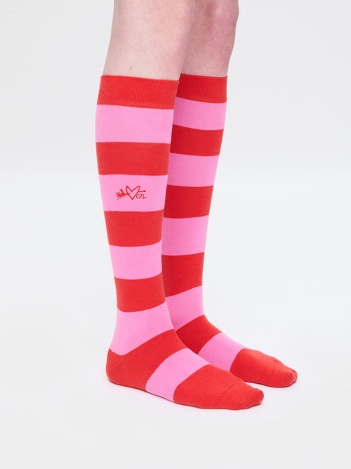 LOVERBOY SOCK - MULTIPACK in NAVY WHITE CORAL PINK | Charles Jeffrey Loverboy