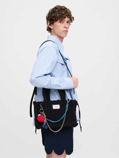 NANA BAG WITH APPLE CHARM in BLACK
