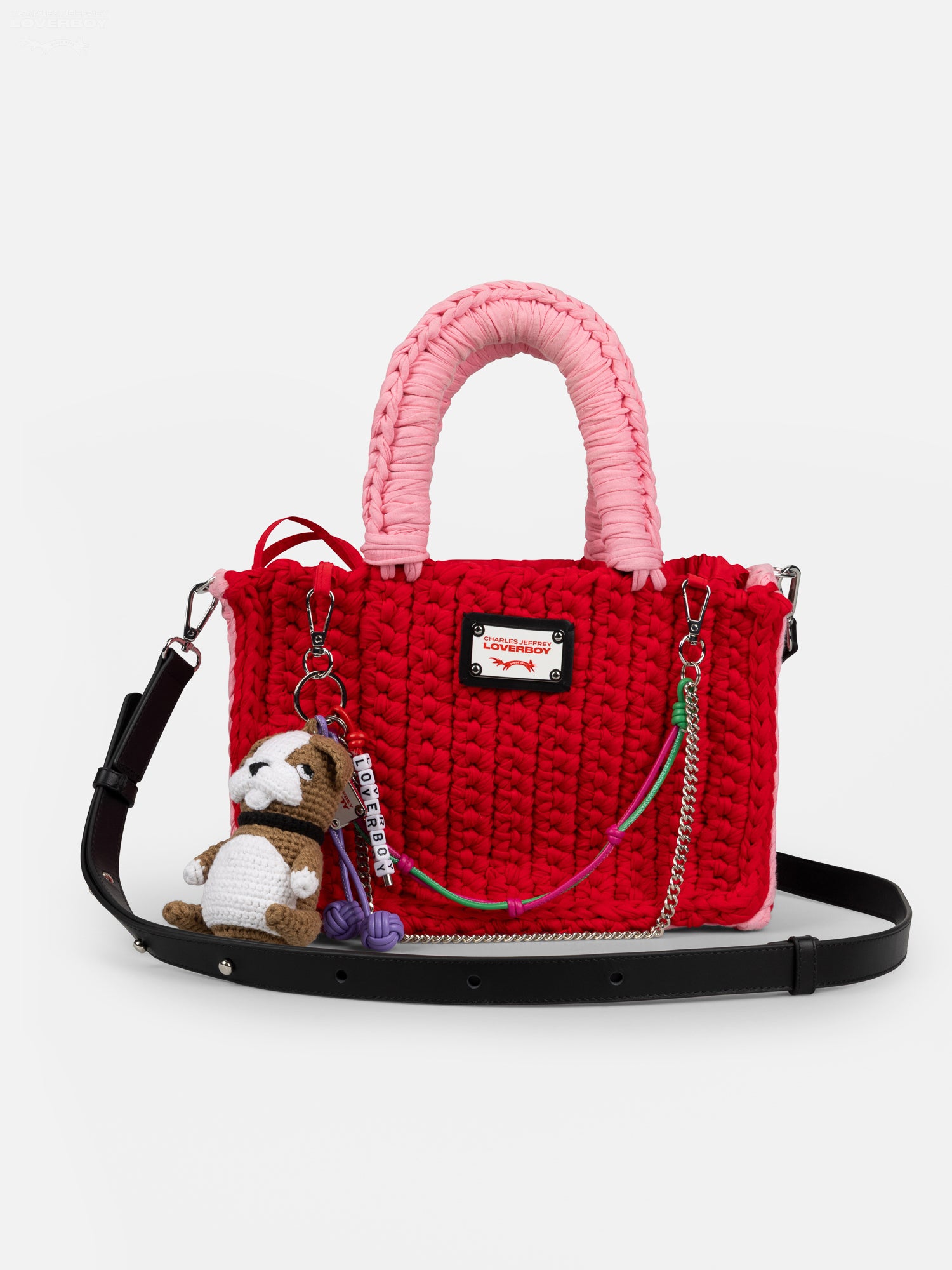 NANA BAG WITH BULLDOG CHARM in RED PINK