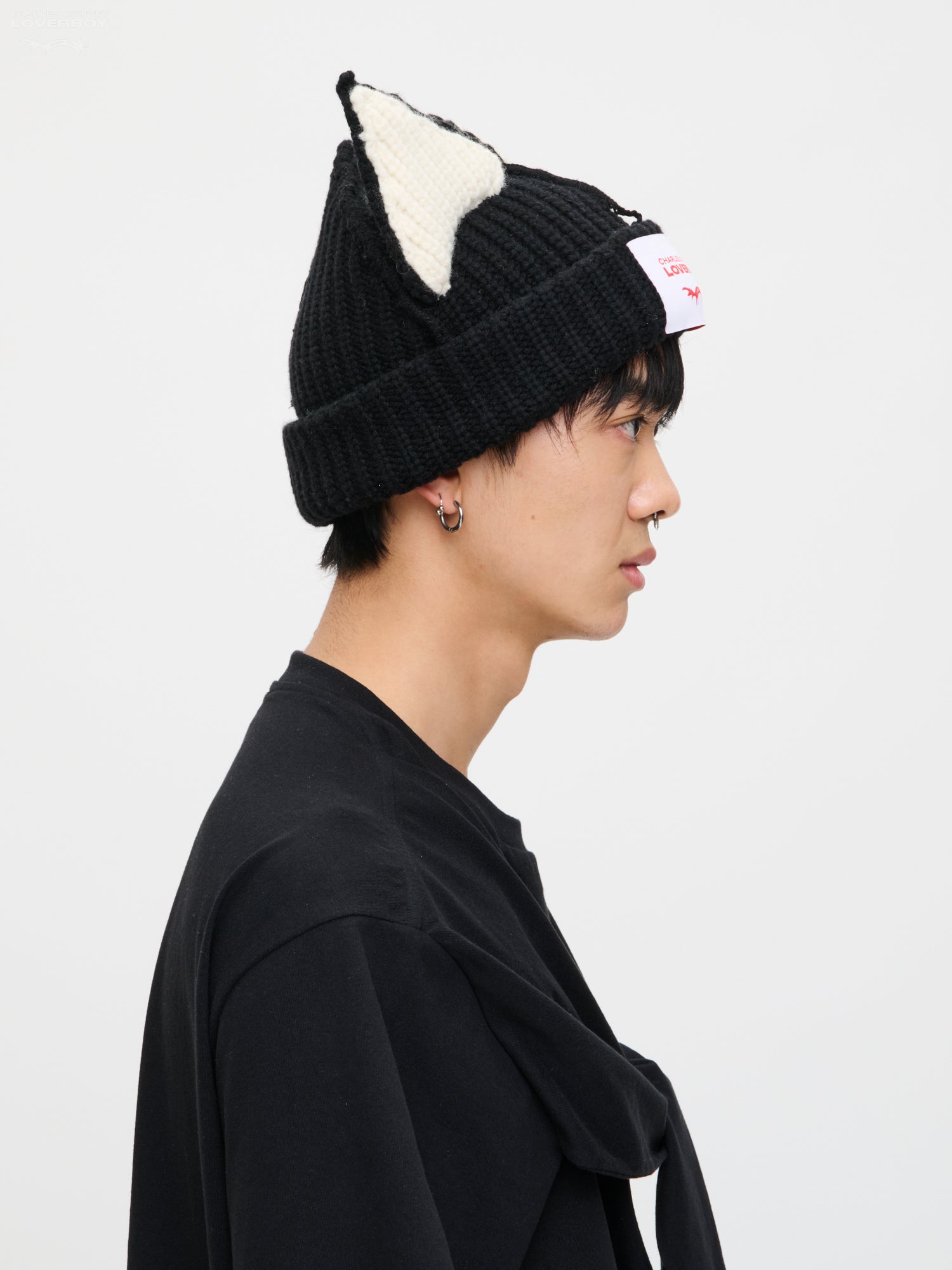 CHUNKY EARS BEANIE in BLACK ECRU – Charles Jeffrey Loverboy