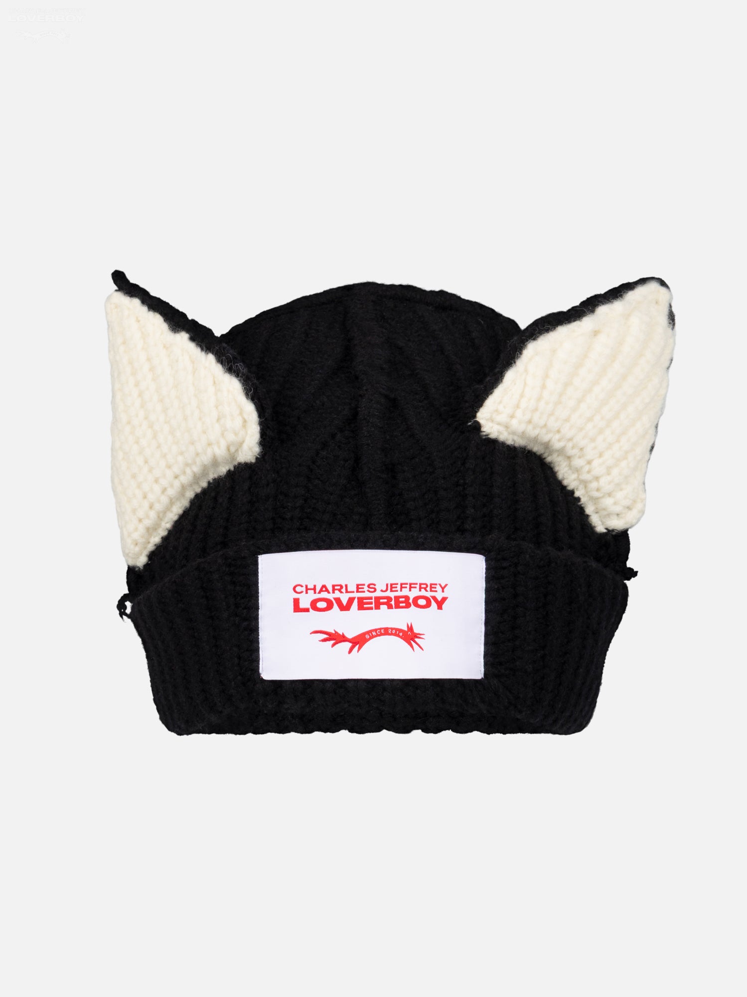 CHUNKY EARS BEANIE in BLACK ECRU