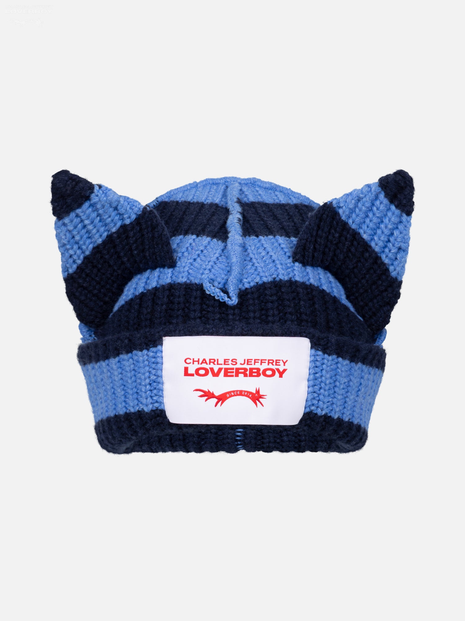 CHUNKY EARS BEANIE in BLUE NAVY STRIPE