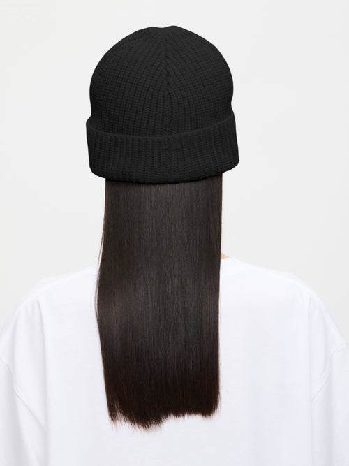 CHUNKY RIB BEANIE EXCLUSIVE in BLACK