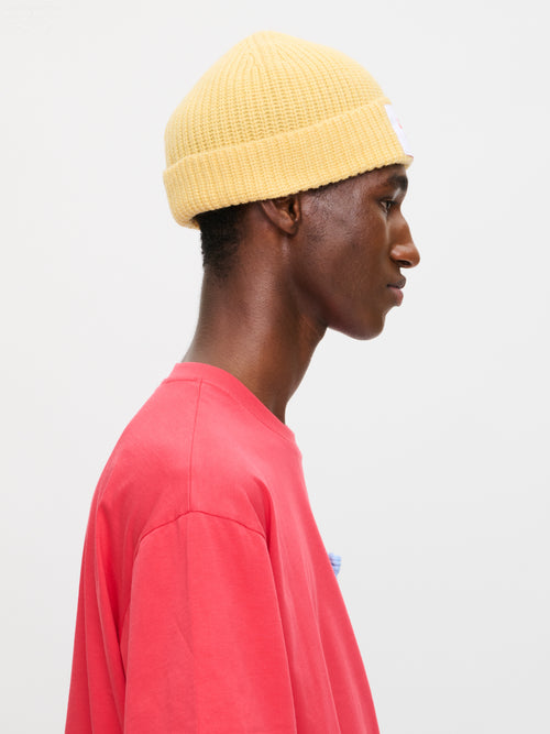 CHUNKY RIB BEANIE EXCLUSIVE in YELLOW | Charles Jeffrey Loverboy