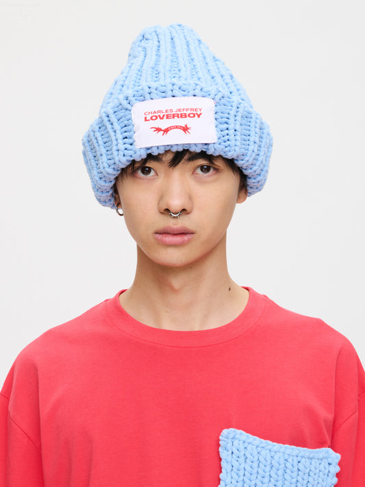 CHUBBY BEANIE in LIGHT BLUE