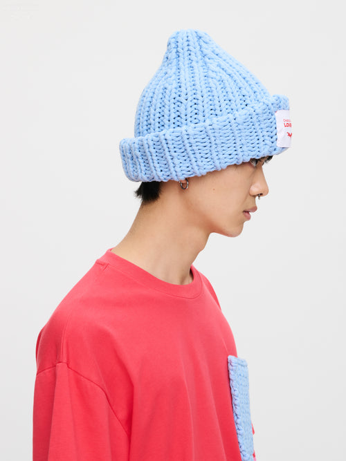CHUBBY BEANIE in LIGHT BLUE | Charles Jeffrey Loverboy