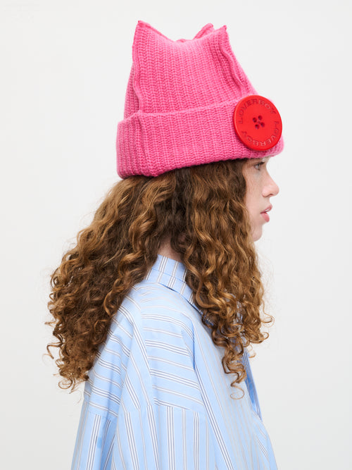 BOX BEANIE in PINK RED | Charles Jeffrey Loverboy