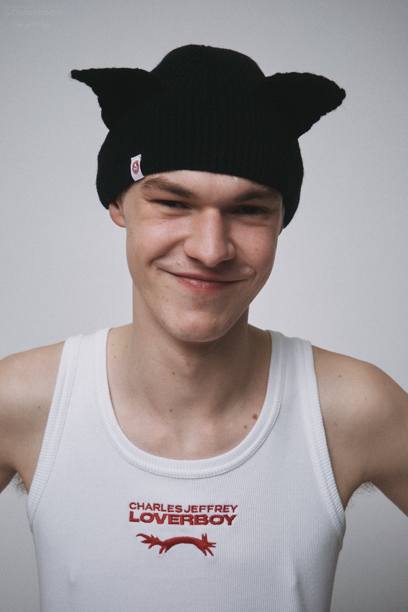 EARS RIB BEANIE in BLACK