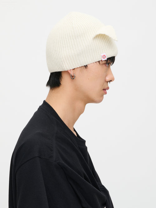 EARS RIB BEANIE in ECRU
