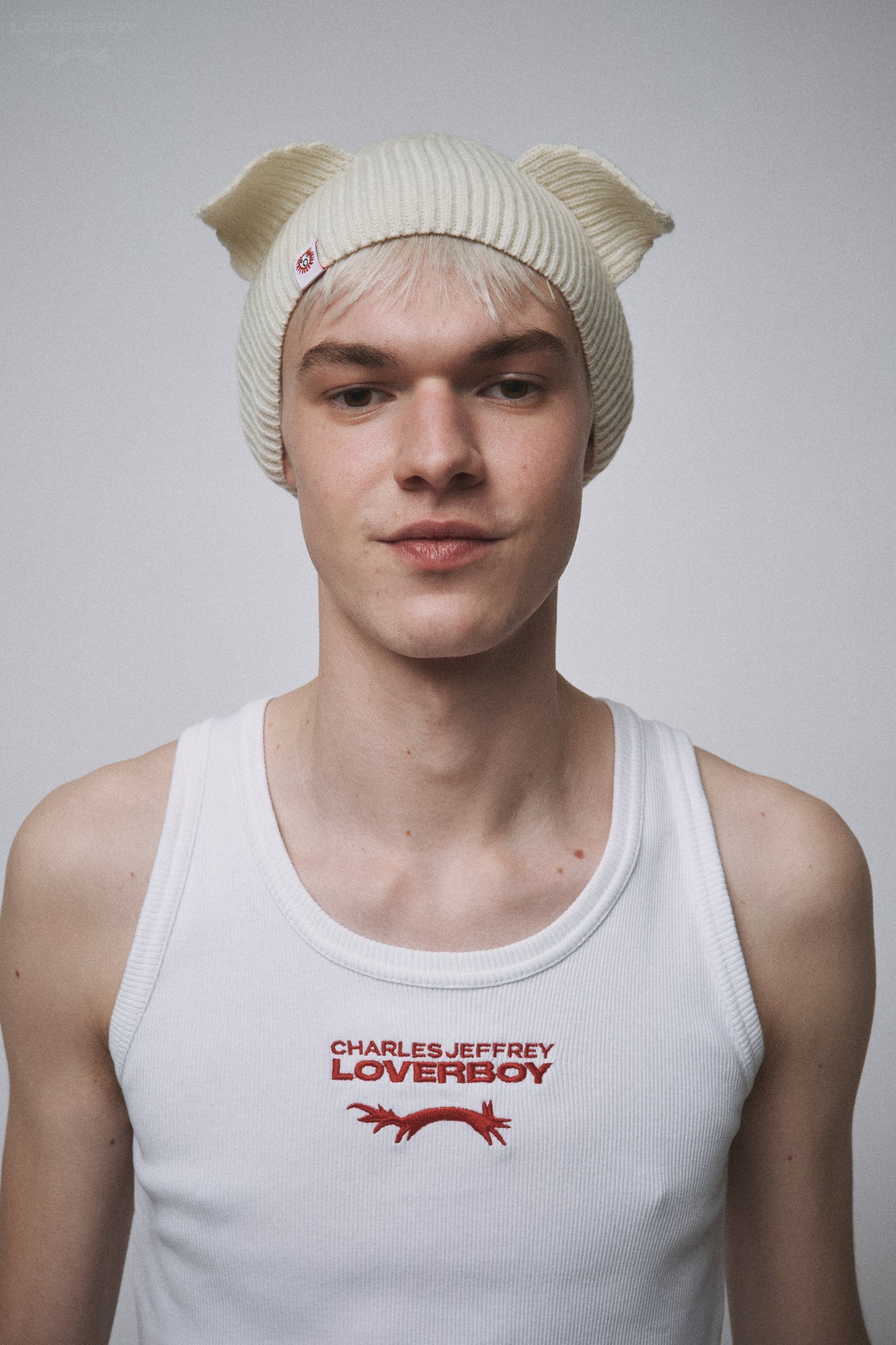 EARS RIB BEANIE in ECRU