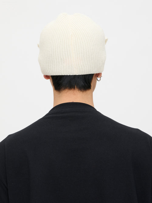 EARS RIB BEANIE in ECRU
