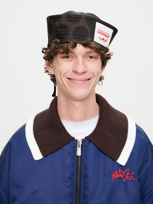 SAILOR HAT in BROWN POLKA DOT