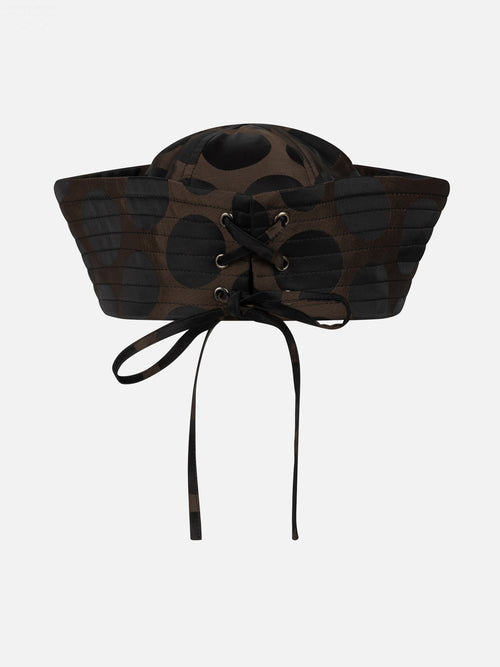 SAILOR HAT in BROWN POLKA DOT