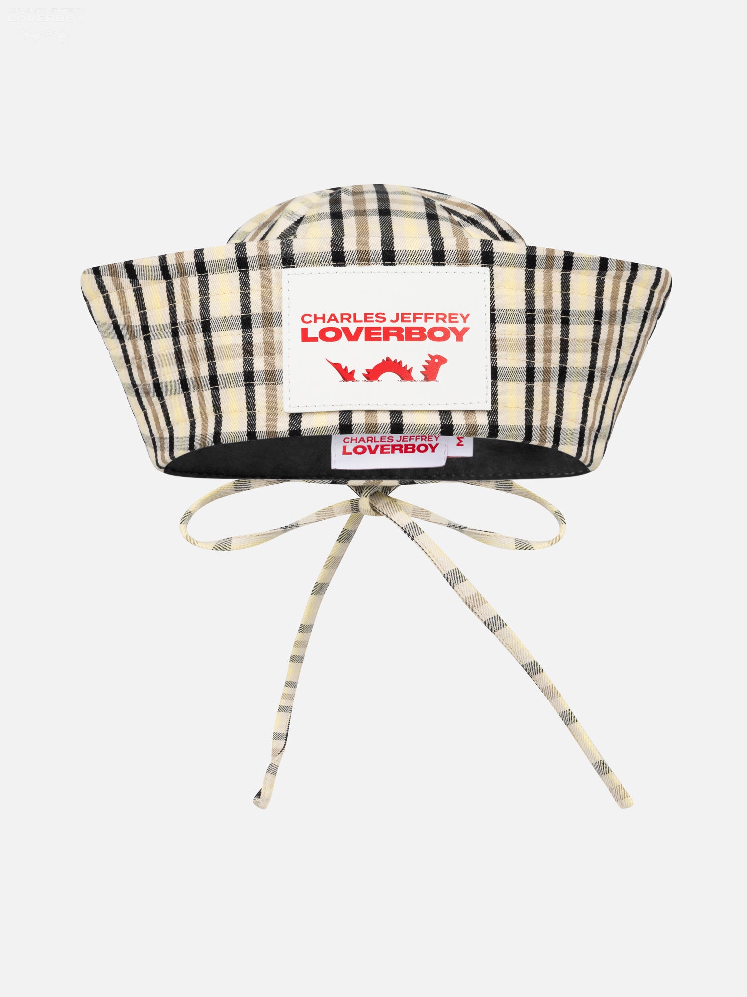 SAILOR HAT in BEIGE YELLOW TARTAN