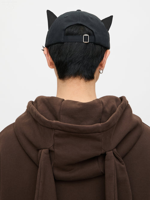 EARS CAP in BLACK TARTAN