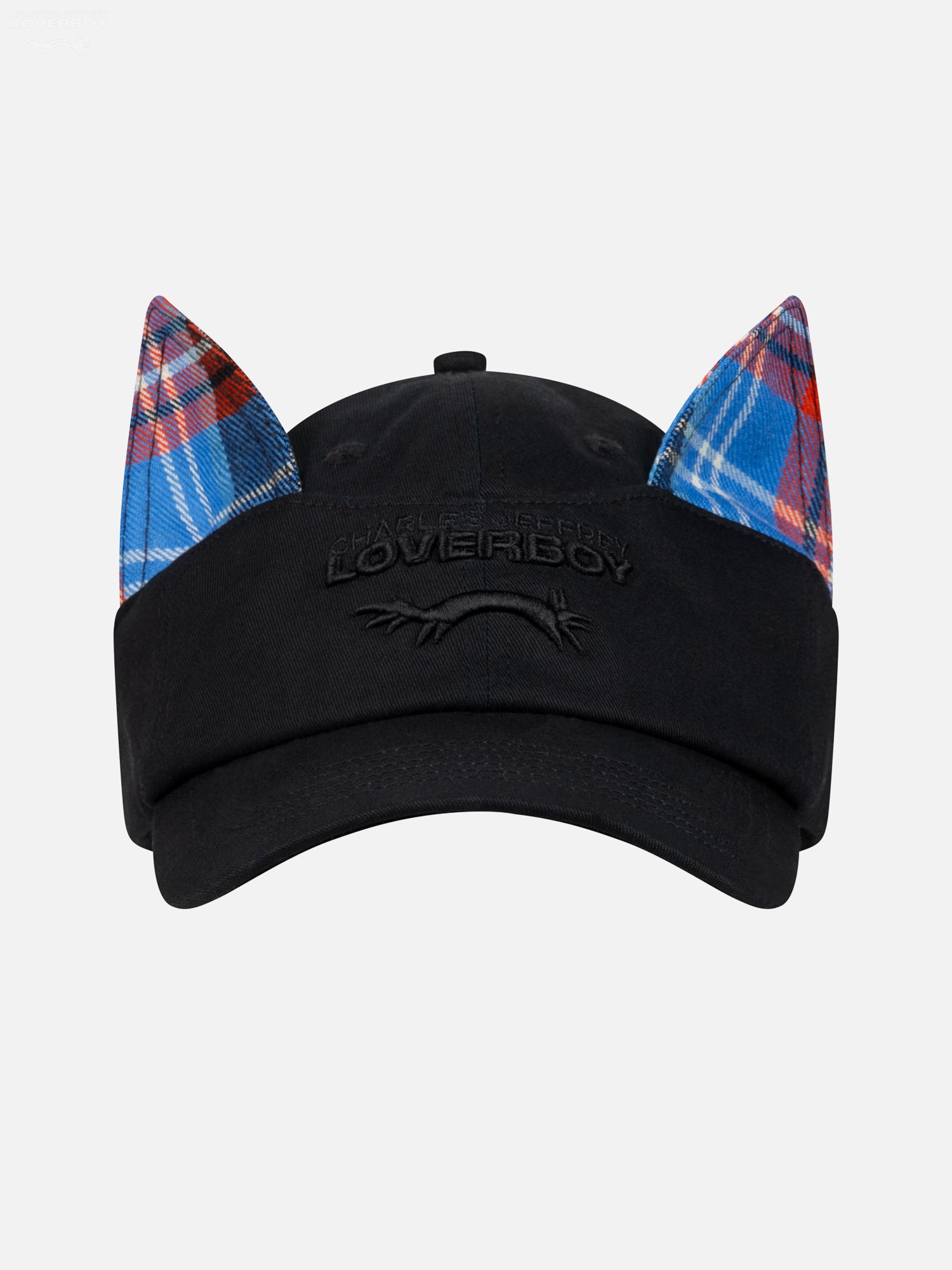 EARS CAP in BLACK TARTAN