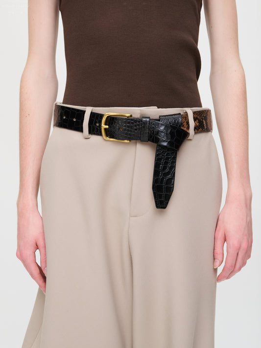 COLLAGE BELT in BROWN BLACK