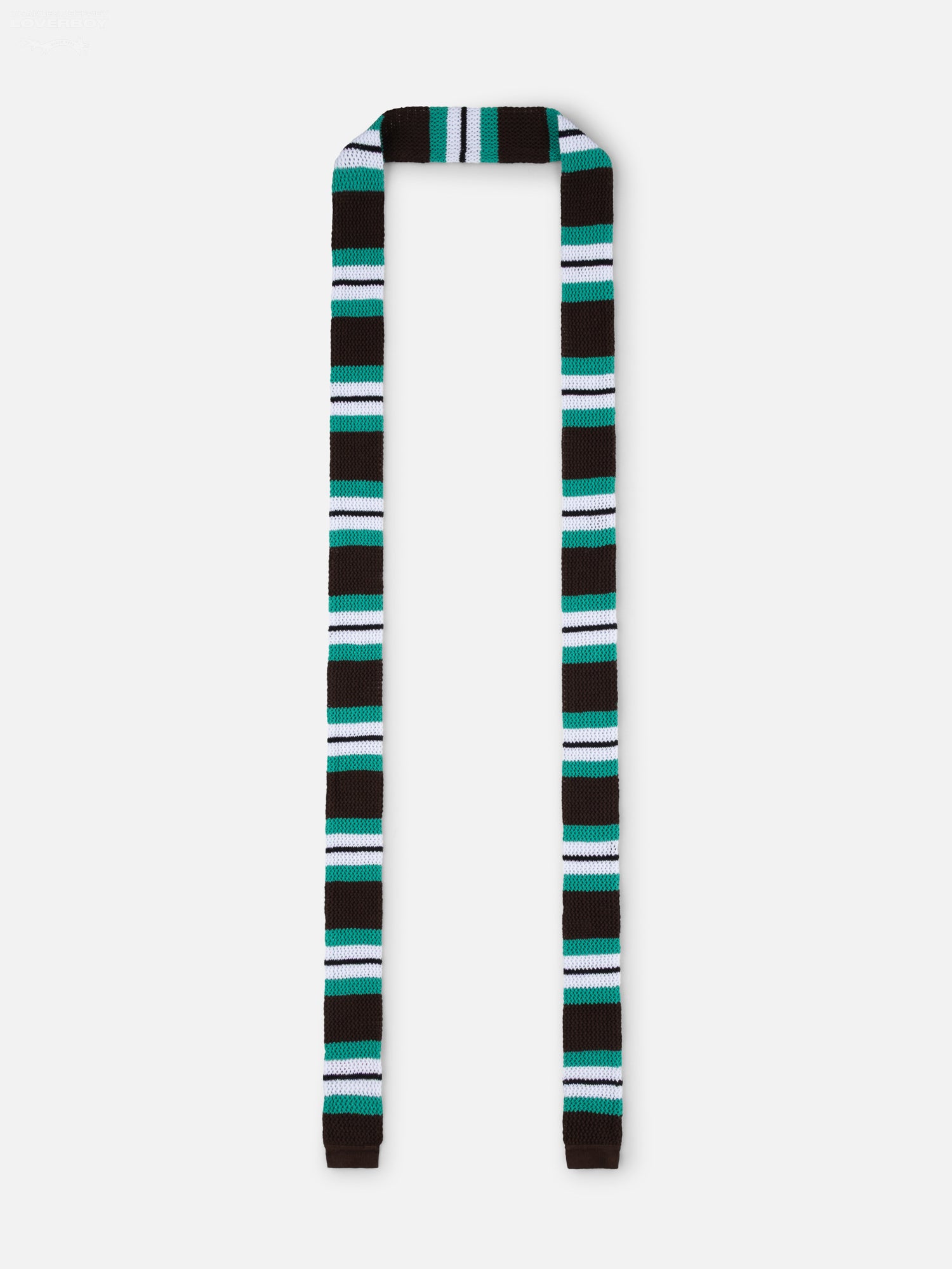 SKINNY SCARF in BROWN STRIPE