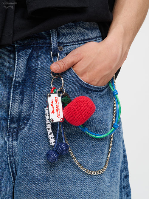 CHARACTER CROCHET BAG CHARM in APPLE | Charles Jeffrey Loverboy