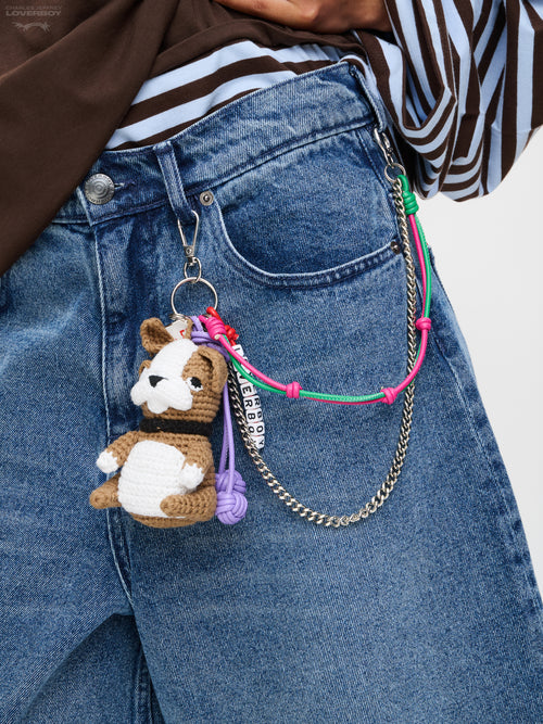 CHARACTER CROCHET BAG CHARM in BULLDOG | Charles Jeffrey Loverboy