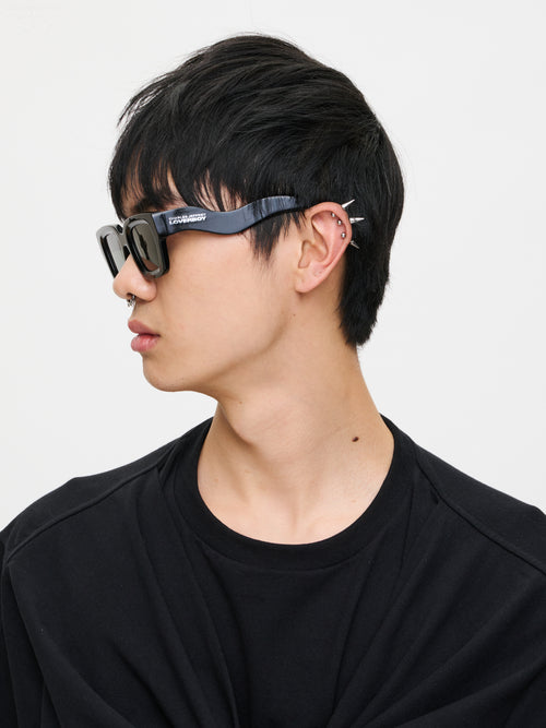 TOPSY TURVY SUNGLASSES in BLACK | Charles Jeffrey Loverboy