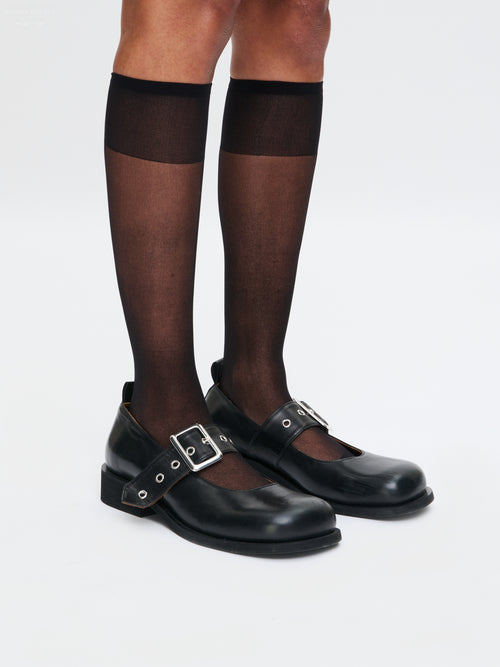 BUCKLE BALLET FLAT in BLACK