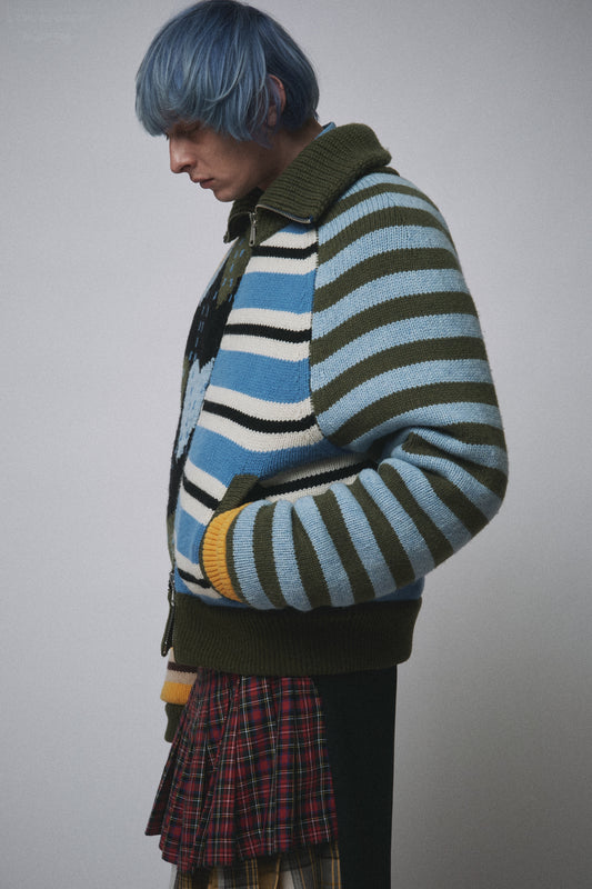 KNITTED PUFFER JACKET in MULTICOLOUR