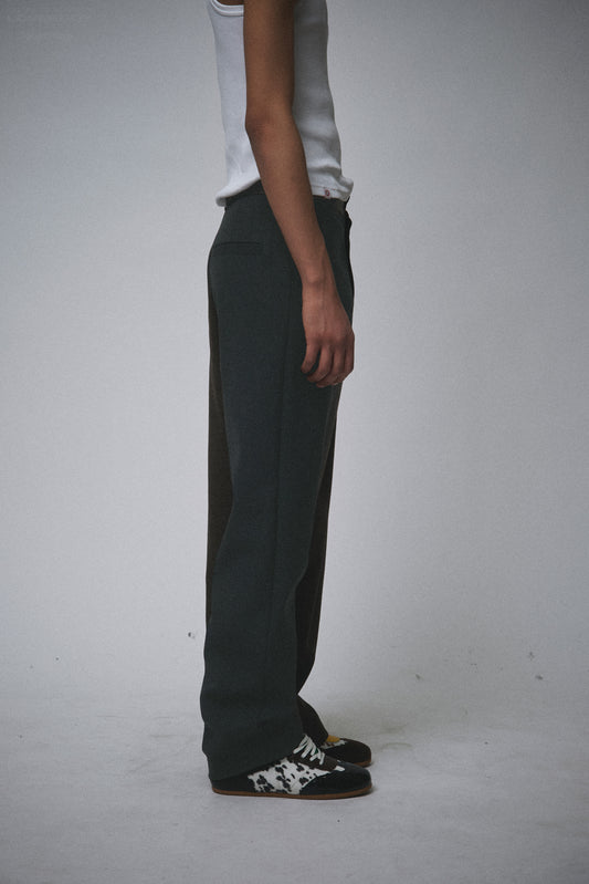 HALF AND HALF PANTS in BROWN CHECK + CHARCOAL