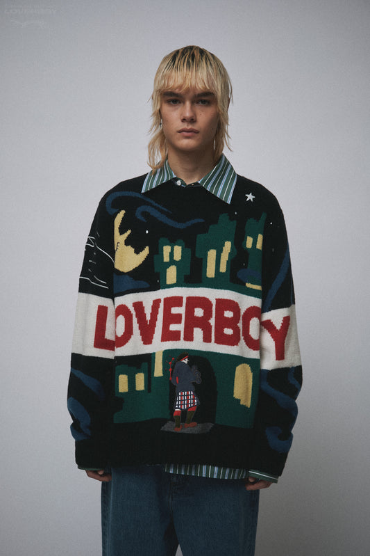 LOVERBOY LOGO SWEATER in MULTICOLOUR