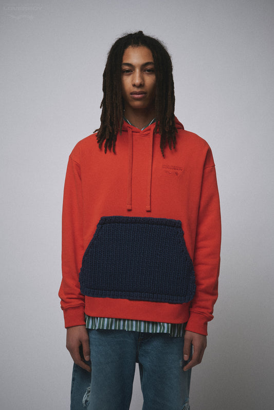 EARS PATCH HOODY in RED