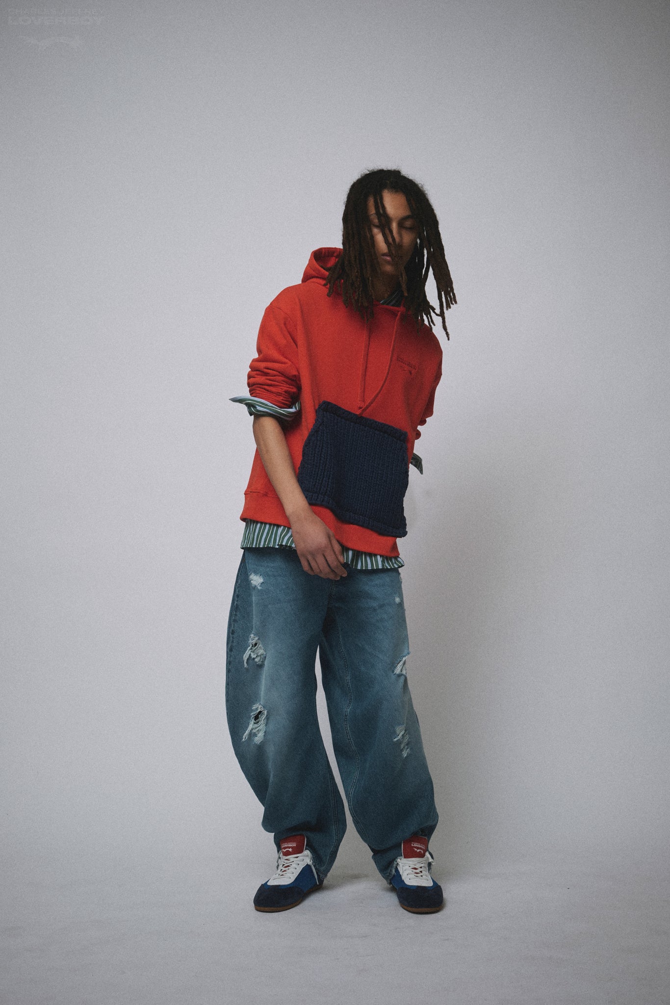 EARS PATCH HOODY in RED