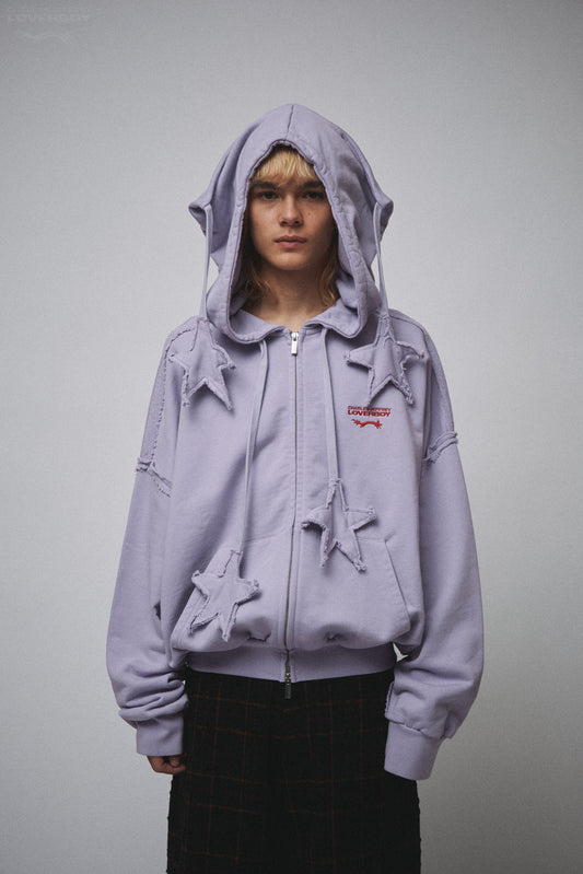 STAR HOODY in LILAC