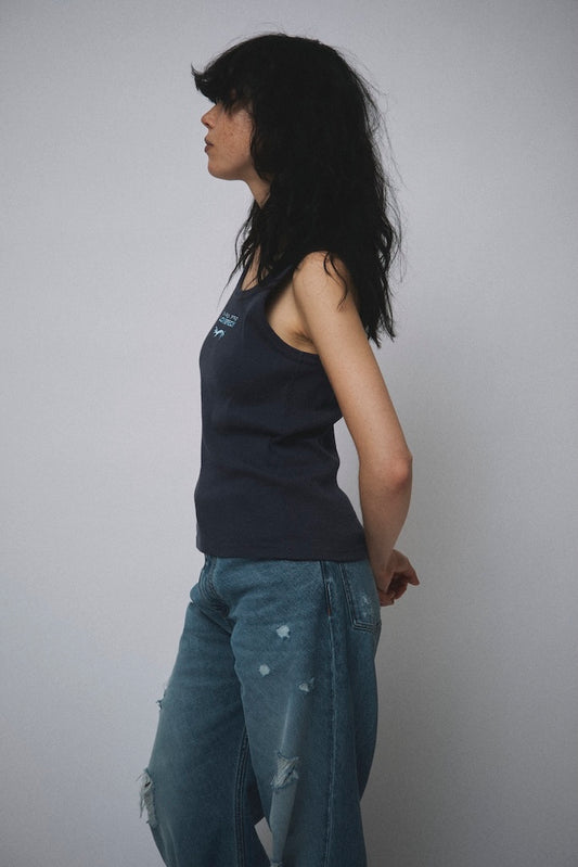 LOGO TANK TOP in BLUE TEAL