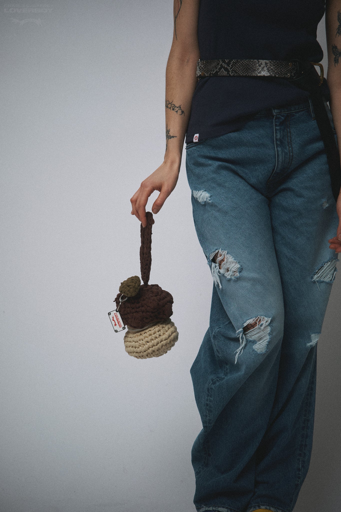 CURSED ACORN CLUTCH in BROWN BEIGE
