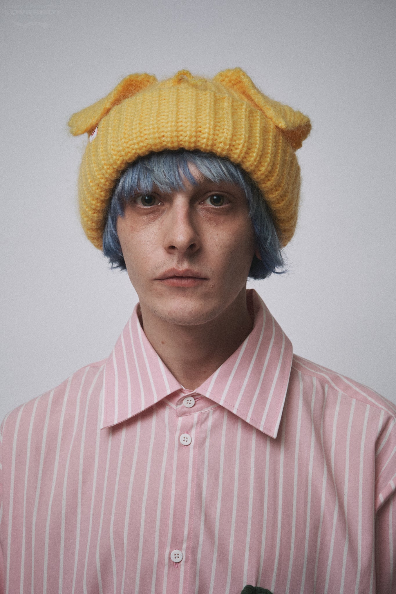 MOHAIR CHUNKY EARS BEANIE in YELLOW