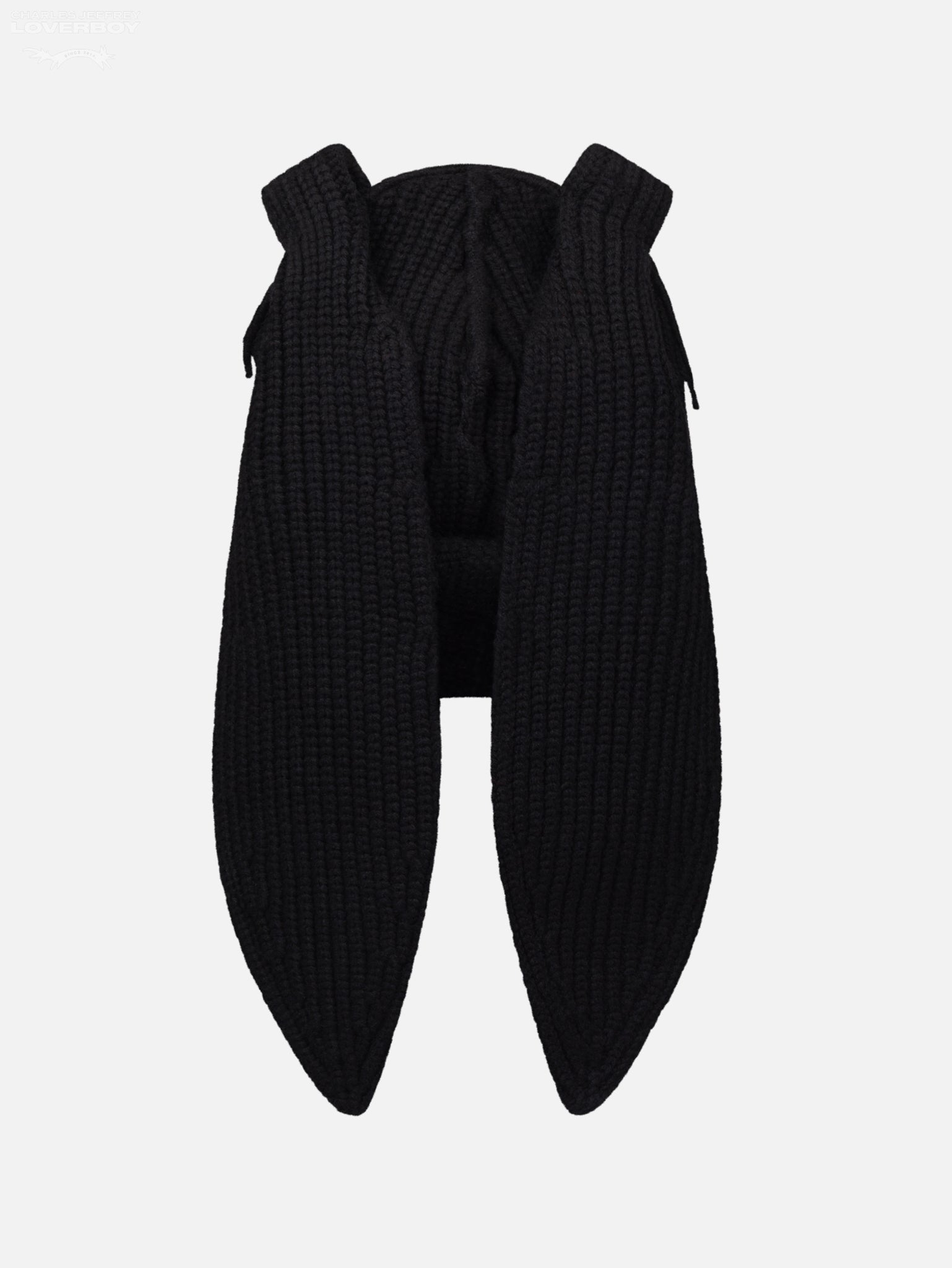 SUPERSIZED CHUNKY RABBIT BEANIE in BLACK – Charles Jeffrey Loverboy