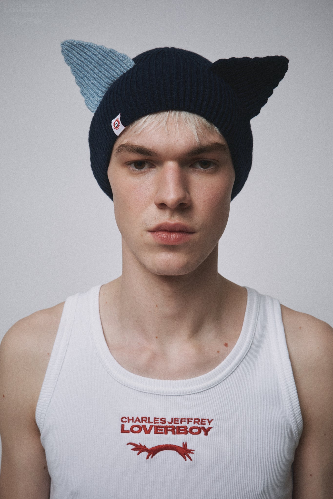 EARS RIB BEANIE EXCLUSIVE in NAVY LIGHT BLUE