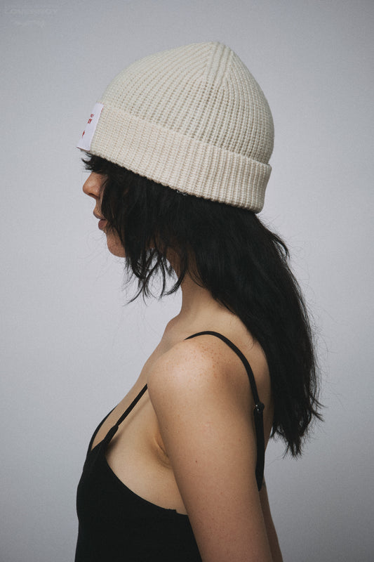 CHUNKY RIB BEANIE EXCLUSIVE in ECRU