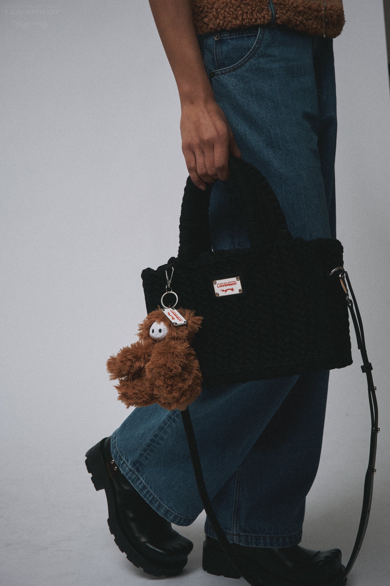 CURSED HIGHLAND COW PLUSH KEYCHAIN in BROWN