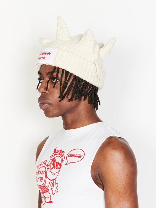 CHUNKY BERSERKER BEANIE in ECRU | Charles Jeffrey Loverboy