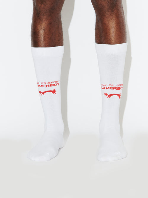 LOVERBOY SOCK - MULTIPACK in WHITE-BLACK | Charles Jeffrey Loverboy