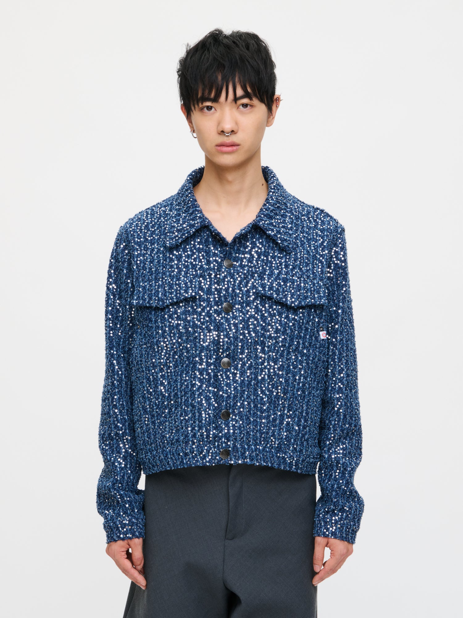 ART DENIM JACKET in BLUE