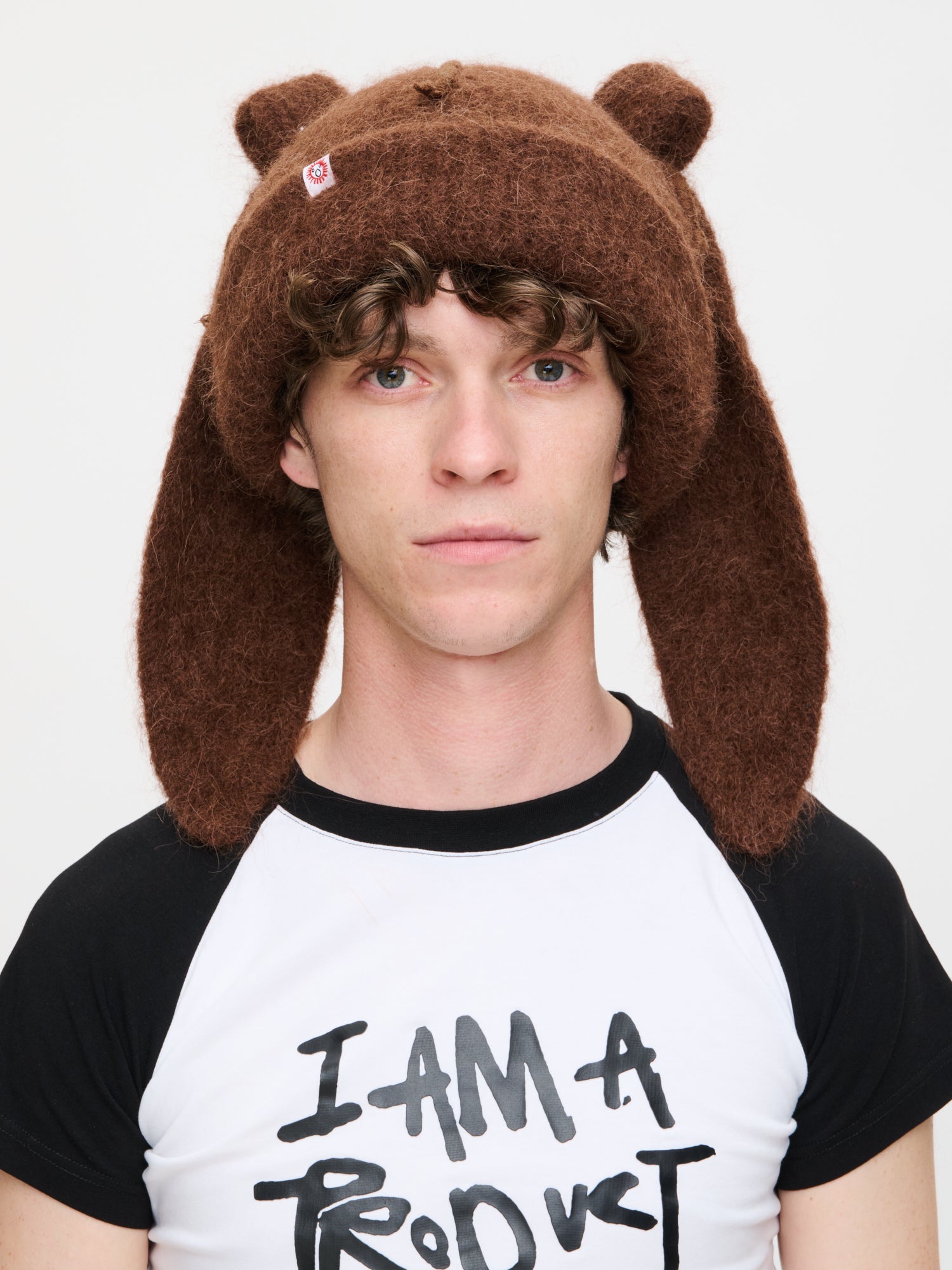 帽子 CHARLESJEFFREYLOVERBOYChunkyRabbitB ALPACA CHUNKY RABBIT BEANIE in BROWN – Charles Jeffrey Loverboy
