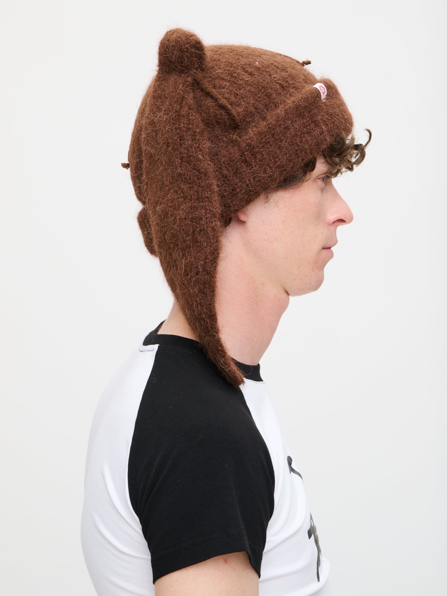 ALPACA CHUNKY RABBIT BEANIE in BROWN – Charles Jeffrey Loverboy
