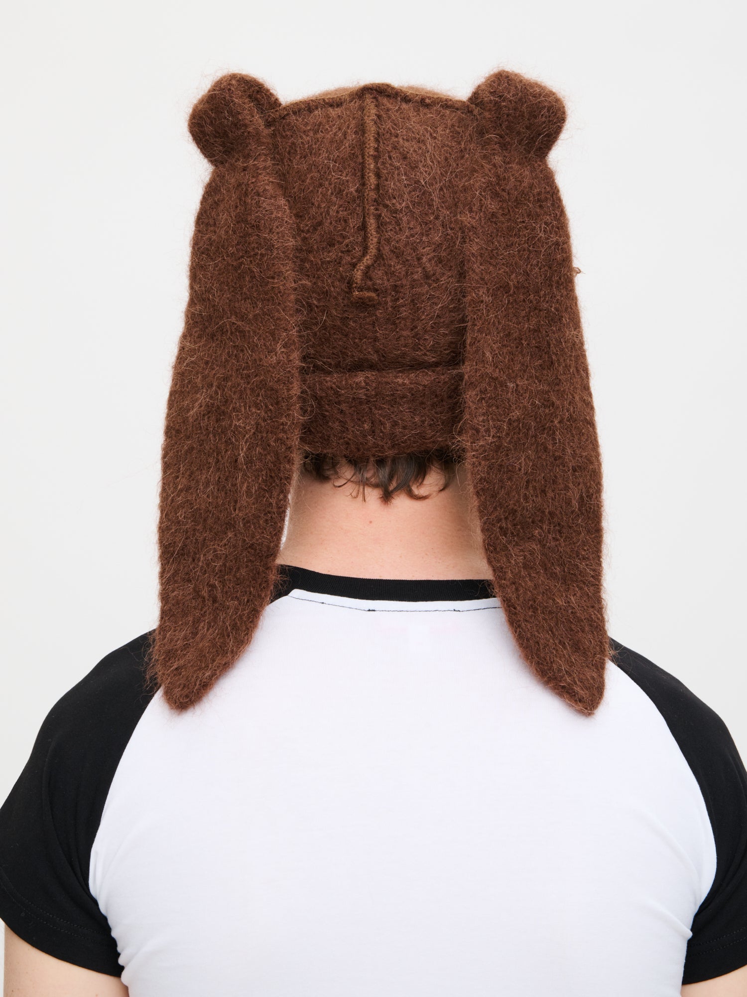 ALPACA CHUNKY RABBIT BEANIE in BROWN – Charles Jeffrey Loverboy