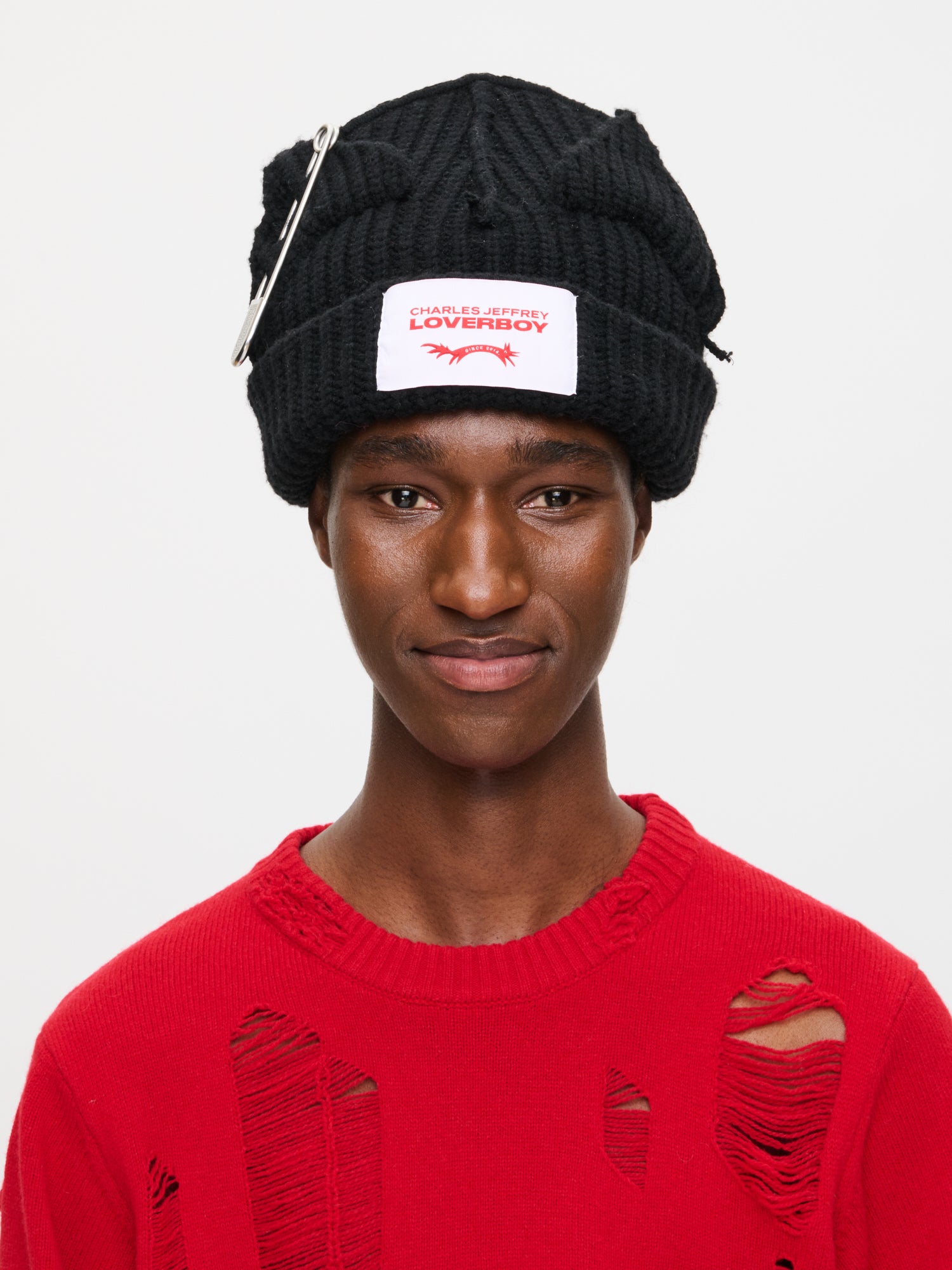 CHUNKY PUNK EARS BEANIE in BLACK