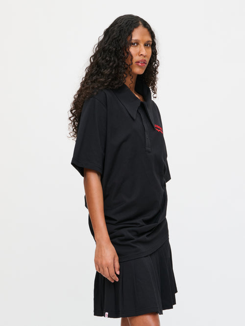 TOPSY TURVY JERSEY DRESS in BLACK