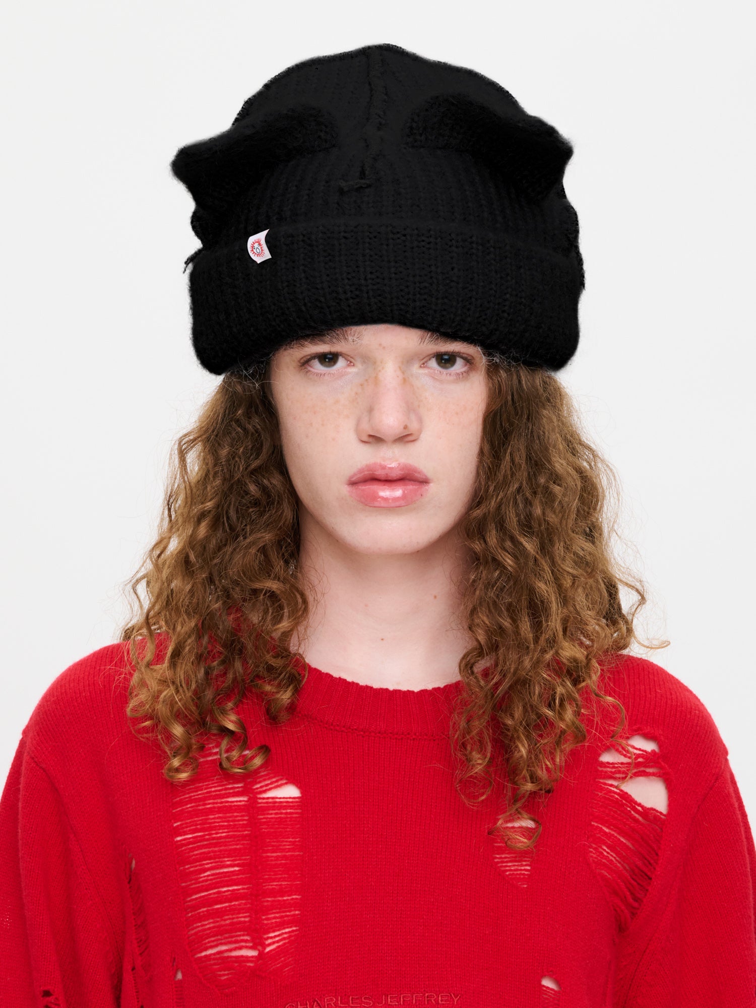CHUNKY EARS BEANIE in BLACK