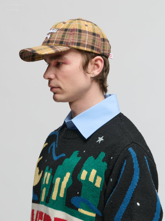 LOGO CAP in YELLOW TARTAN